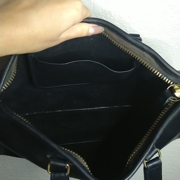 Vintage Coach leatherware briefcase satchel Bonnie Cashin NYC black leather bag - Picture 10 of 12